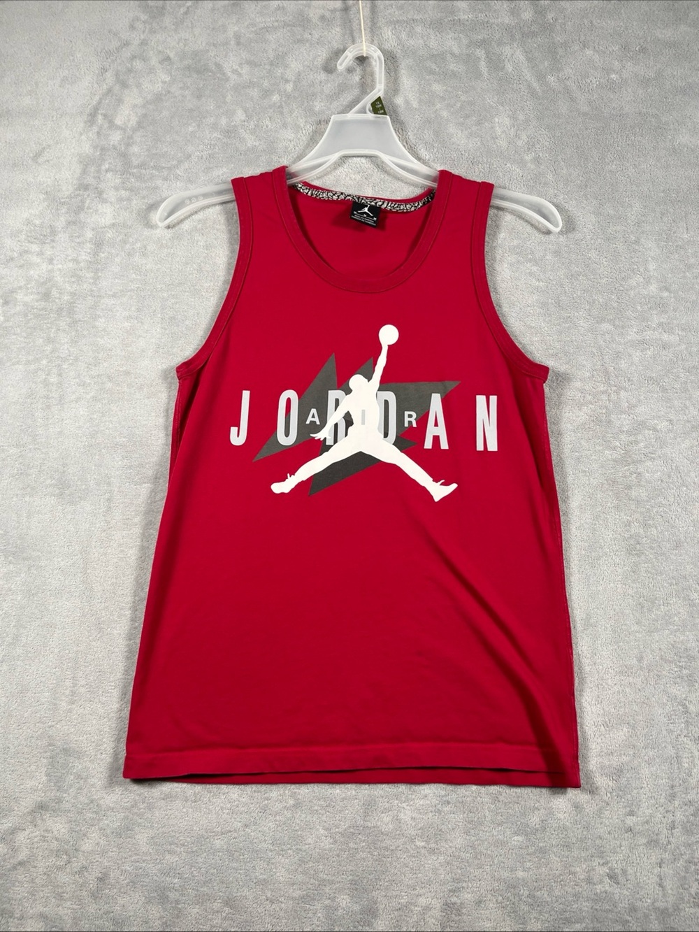 Jordan Shirt Mens Medium Red Sleeveless Tank Top Jumpman Logo Graphic Basketball